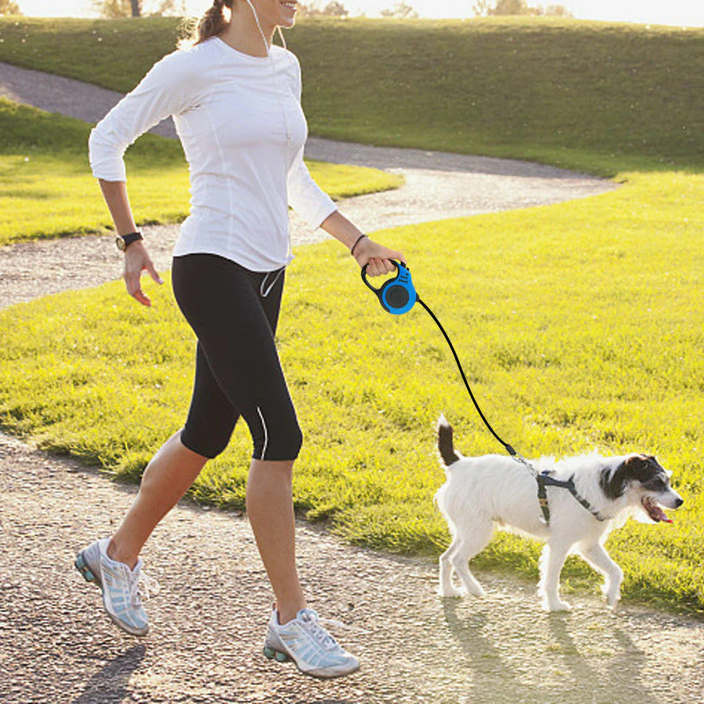 16.5FT Automatic Retractable Dog Leash - Hands-Free Walking Lead with Pet Collar - Free Shipping in the US