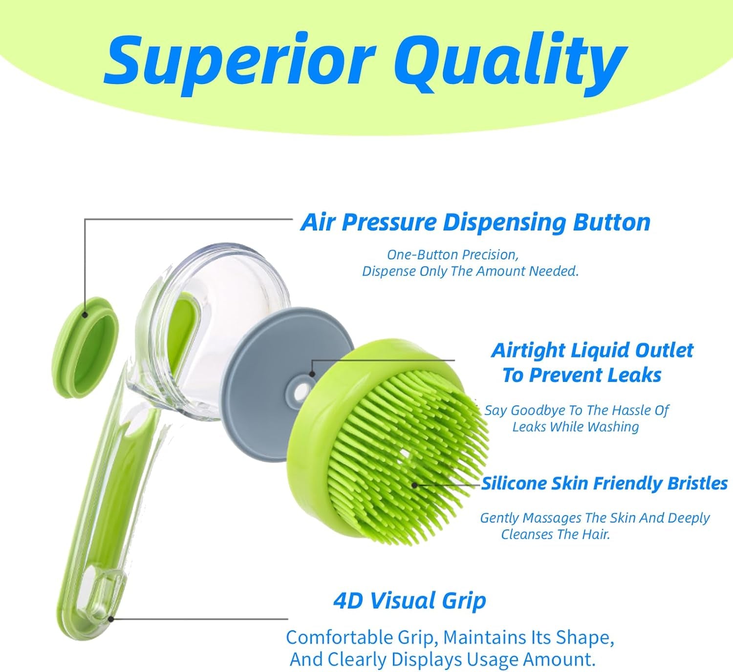 2-in-1 Dog Bath Brush with Soap Dispenser - Soft Silicone Grooming & Massage Scrubber for Dogs and Cats - Perfect for All Coat Types - Yellow