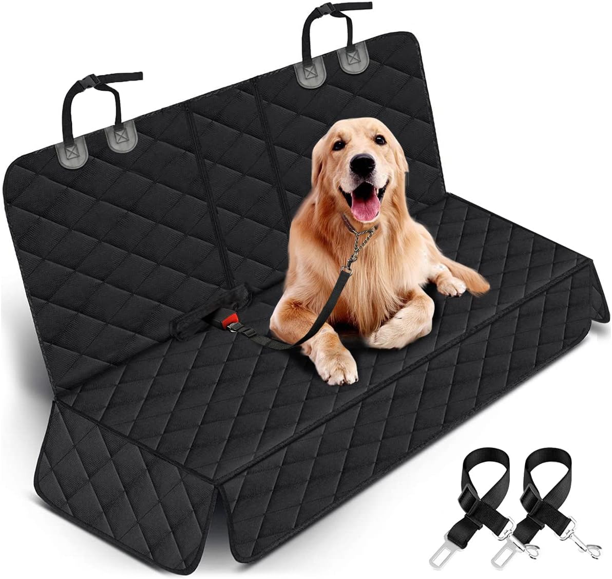 Ultimate Dog Car Seat Cover - Waterproof, Non-Slip Back Seat Protector for Pets and Kids - Fits Most Cars, SUVs, and Trucks - Black