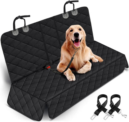 Ultimate Dog Car Seat Cover - Waterproof, Non-Slip Back Seat Protector for Pets and Kids - Fits Most Cars, SUVs, and Trucks - Black