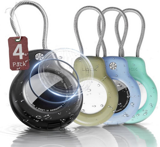 Ultimate 4-Pack Airtag Holder Case - Waterproof, Shockproof, and Secure Keychain Solution for Apple AirTags (1st & 2nd Gen)