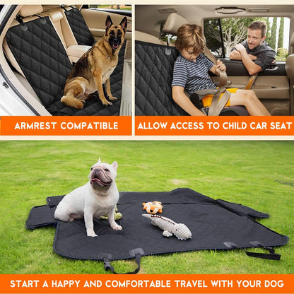 Ultimate Dog Car Seat Cover - Waterproof, Non-Slip Back Seat Protector for Pets and Kids - Fits Most Cars, SUVs, and Trucks - Black