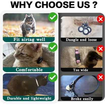 Adorable Reflective Cat Collar with Breakaway Safety, Bell, and Airtag Holder - Perfect for Your Feline Friend!