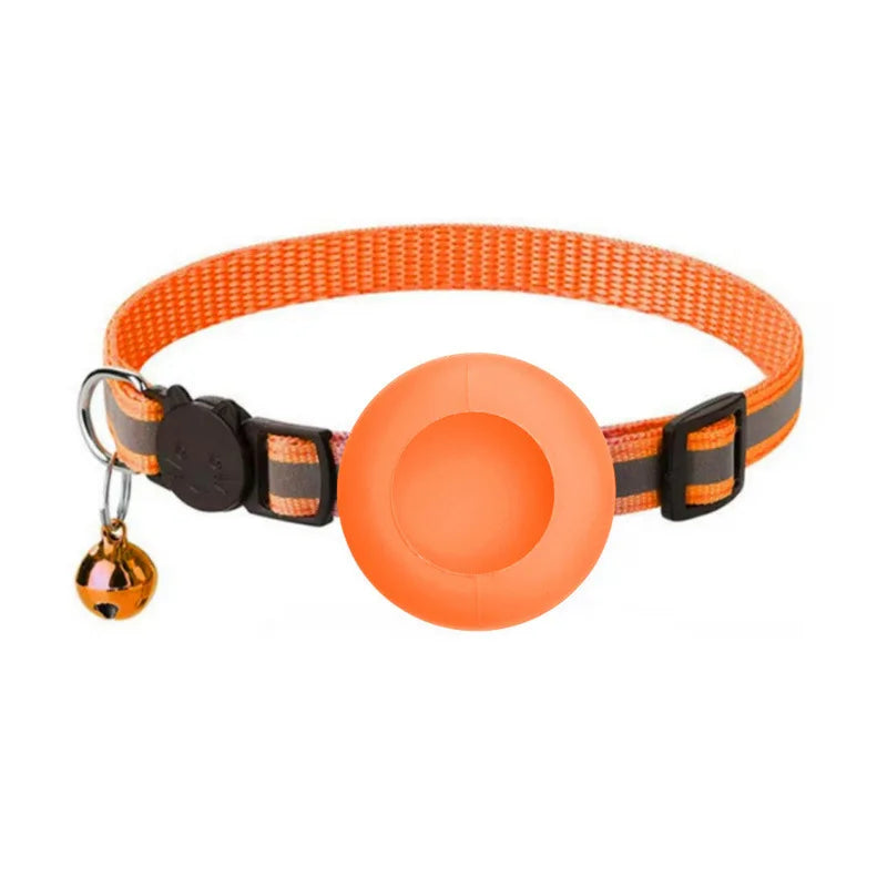 Adorable Reflective Cat Collar with Breakaway Safety, Bell, and Airtag Holder - Perfect for Your Feline Friend!