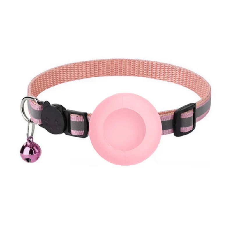 Adorable Reflective Cat Collar with Breakaway Safety, Bell, and Airtag Holder - Perfect for Your Feline Friend!
