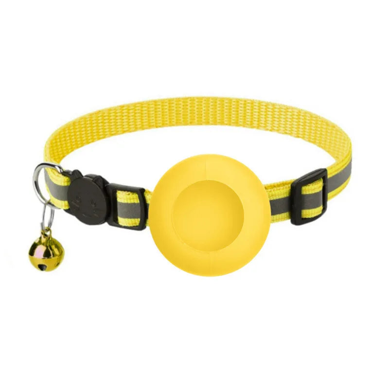 Adorable Reflective Cat Collar with Breakaway Safety, Bell, and Airtag Holder - Perfect for Your Feline Friend!