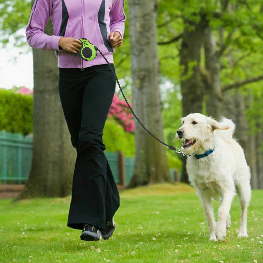 16.5FT Automatic Retractable Dog Leash - Hands-Free Walking Lead with Pet Collar - Free Shipping in the US